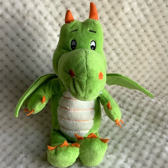 Kinder Surprise Plush Green Dragon Stuffed Animal Toy Embroidered Eyes - Picture 2 of 10
